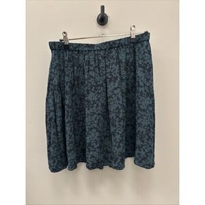 UNIQLO Flouncy PATTERNED FLORAL MINI SKIRT Med Black And Teal